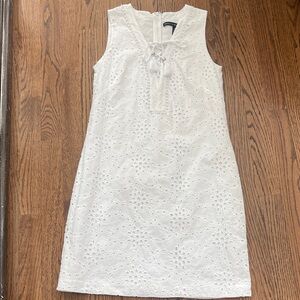 White House black market white Eyelet Sleeveless Dress sz 2